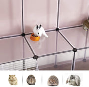 Dimensions diagram of the Songmics clear plastic pet playpen