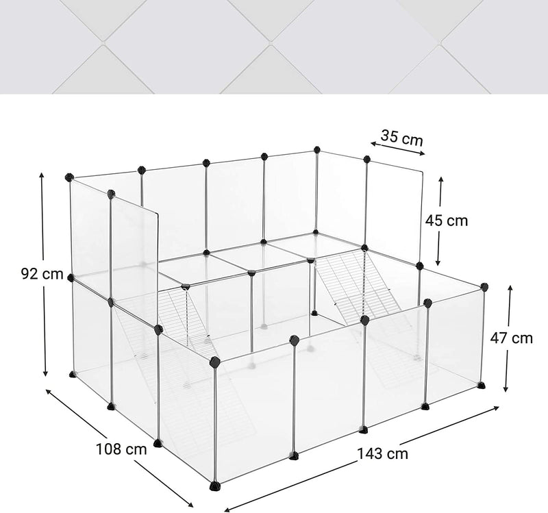 Songmics pet playpen shown with a rabbit inside on a non-slip pad