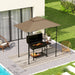 Khaki Grill Gazebo Replacement Canopy UPF50+ Double Tiered Top Cover for 1.5 x 2.4m Frame by Outsunny