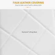 Set of 4 White Faux Leather Dining Chairs with Cushioned Seats for Modern Kitchens