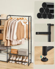 Open wardrobe steel frame joint close-up