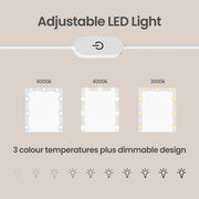 Diagram of the dressing table's LED mirror switch showing 3 adjustable colour temperatures