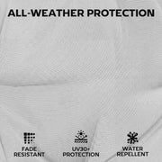 Garden Chair Cushion Set of 4 with Headrest and Back Support Water Repellent Light Grey Outsunny