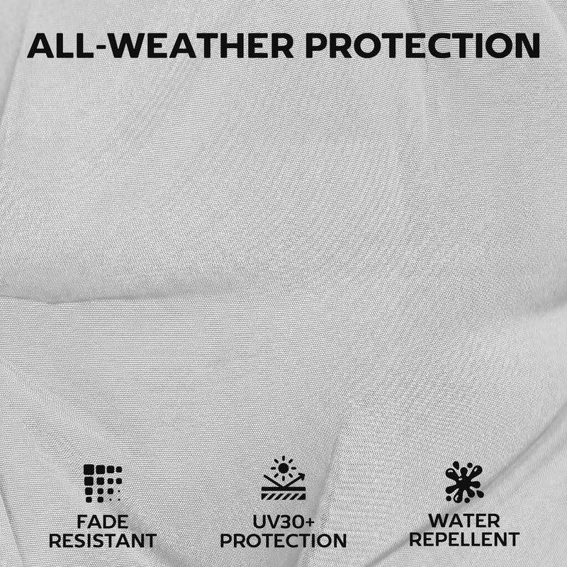 Garden Chair Cushion Set of 4 with Headrest and Back Support Water Repellent Light Grey Outsunny