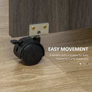 Drop Leaf Dining Table 6 Seater with Storage Shelves Space Saving Design Mixed Grey