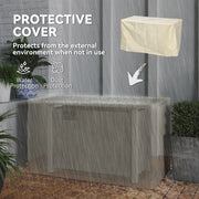 Dark Grey Gas Fire Pit Table 50000 BTU with Glass Screen and Cover for Garden by Outsunny