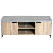 Grey TV Stand For TVs Up To 55 Inch With Storage Cupboards And Open Shelves