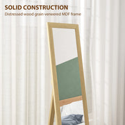 Full Length Leaning Wall Mirror 37 x 157 cm Ideal for Bedroom or Hallway Natural