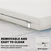 Outdoor Seat Cushion Set for Rattan or Garden Furniture with Removable Covers Cream White Outsunny