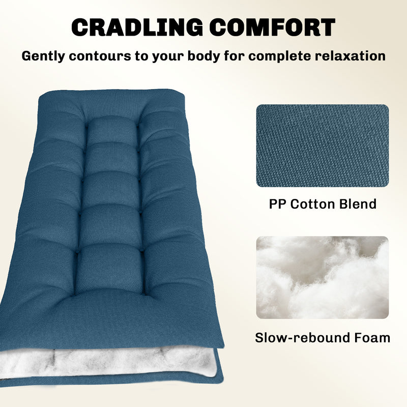 Sun Lounger Cushion for Outdoor Comfort with Water-Repellent UV Protection Blue Outsunny