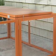 Foldable Wooden Rabbit Hutch for Indoor and Outdoor Use with Easy Access Orange AOSOM