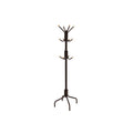 Songmics brown coat stand with 12 hooks, full view on white background