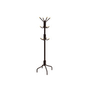 Songmics brown coat stand with 12 hooks, full view on white background