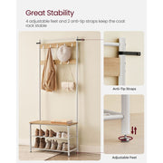 VASAGLE Coat and Shoe Rack, Oak/White
