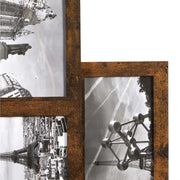 Close up of the rustic brown wood-effect finish and layered frame edges
