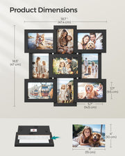 Dimensions diagram of the collage frame, 47.4 x 47 cm, for 4 x 6 inch photos