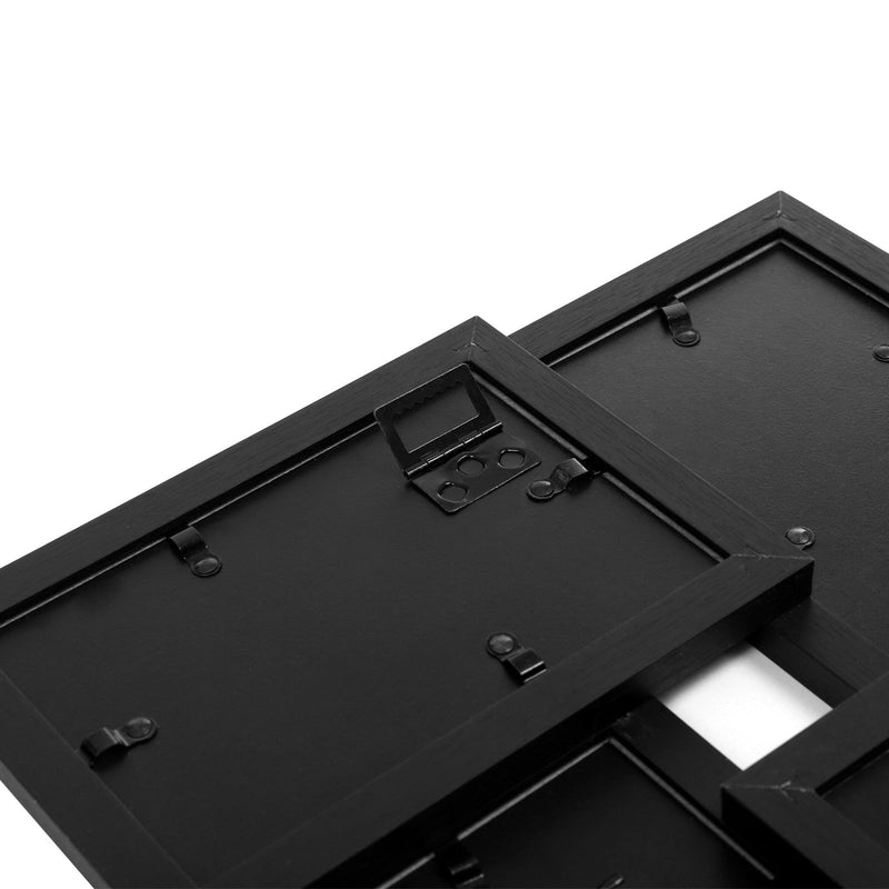 Back of the black frame showing the turn clips that secure the backing boards