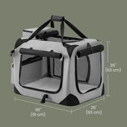 Close-up of side pocket and mesh panel on Feandrea dog crate