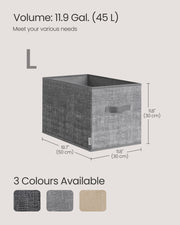 Size diagram of the 50 x 30 x 30 cm collapsible storage box