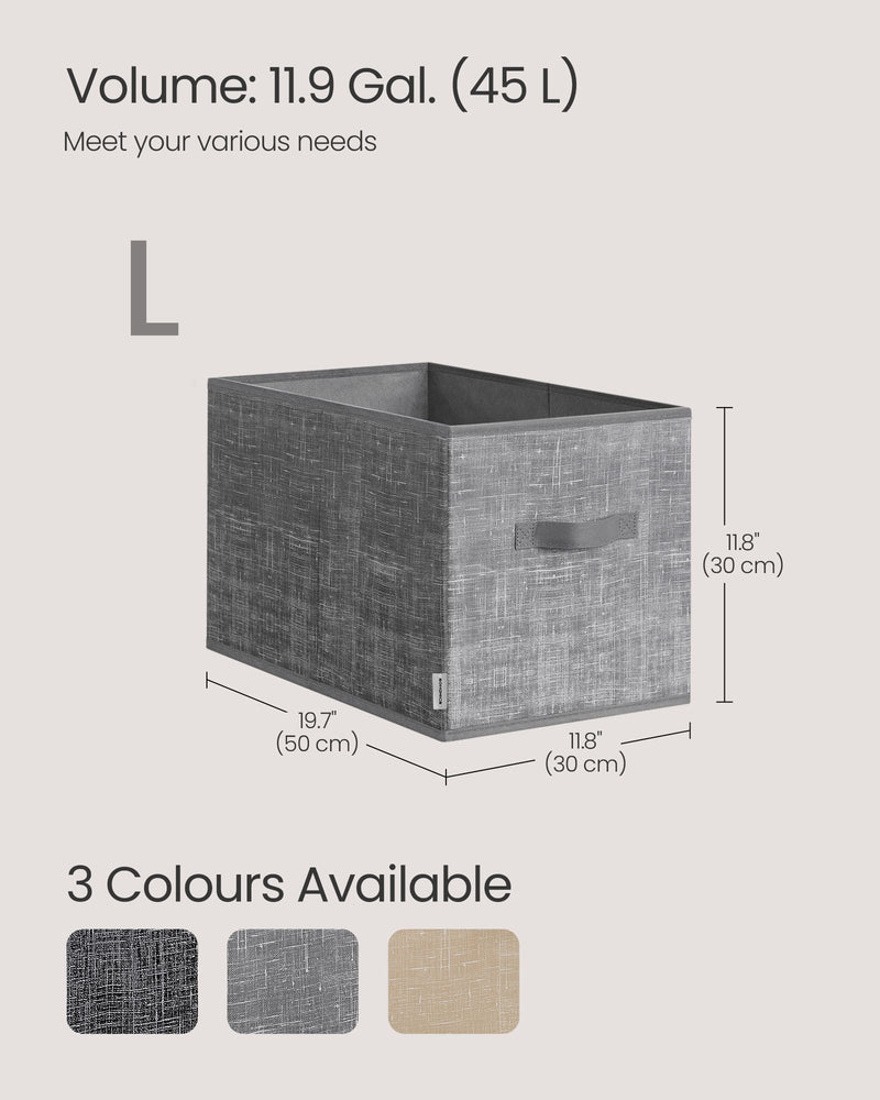 Size diagram of the 50 x 30 x 30 cm collapsible storage box