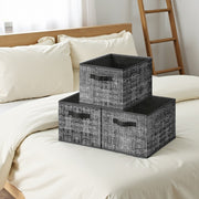 Ink Black storage box showing front label holder and double handles