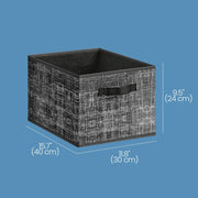Size diagram of the 40 x 30 x 24 cm collapsible storage bin
