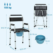 Dimension diagram: 52.5W x 46D x 81.5-97H cm overall, 42W x 42D cm seat, 26cm bucket