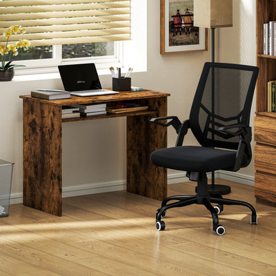 Homcom compact desk with under-desk storage shelf