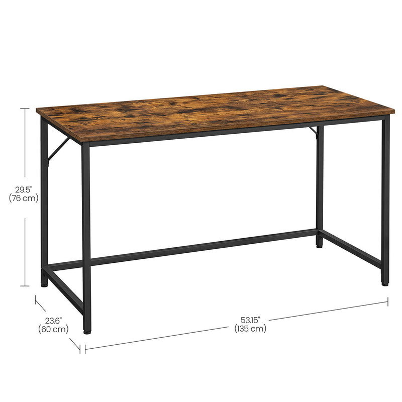 Dimensions diagram of the computer desk, 135 x 60 x 76 cm