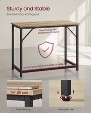 Vasagle computer desk shown front-on against a plain background