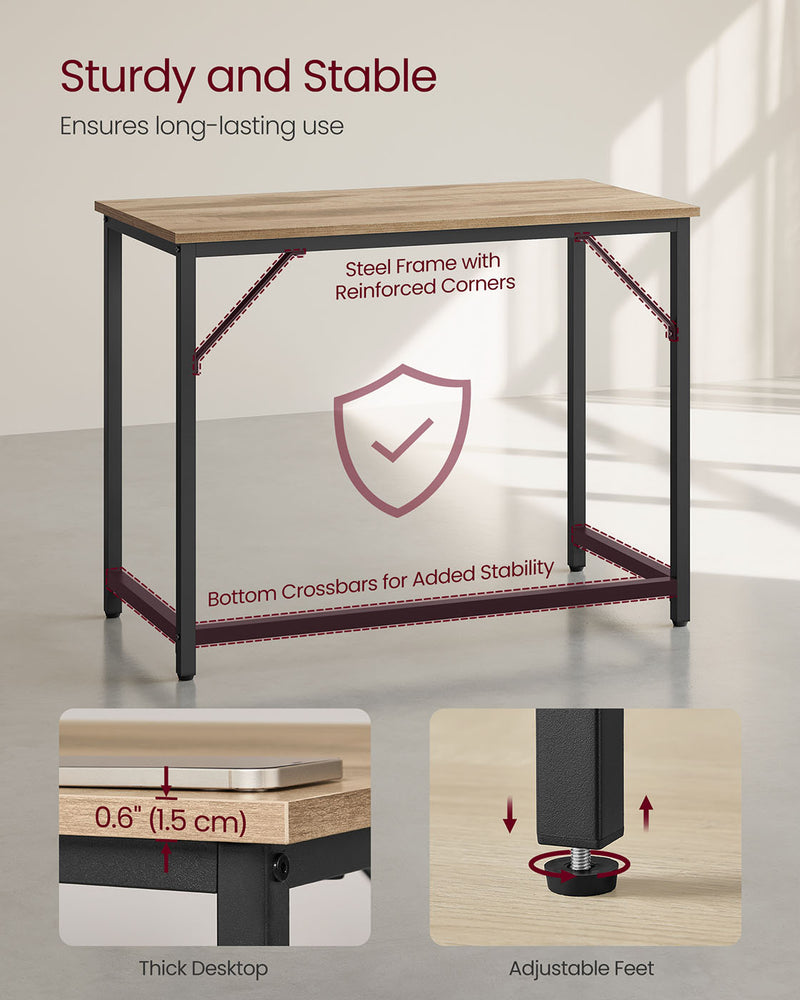 Vasagle computer desk shown front-on against a plain background