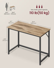 Computer desk dimensions diagram showing 100 x 50 x 76 cm measurements