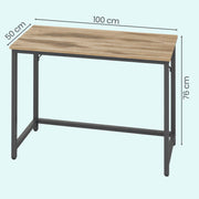 Dimensions diagram of the Vasagle desk, 100 x 50 x 76 cm