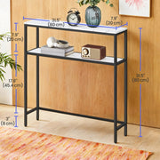 Close-up of console table frame and finish