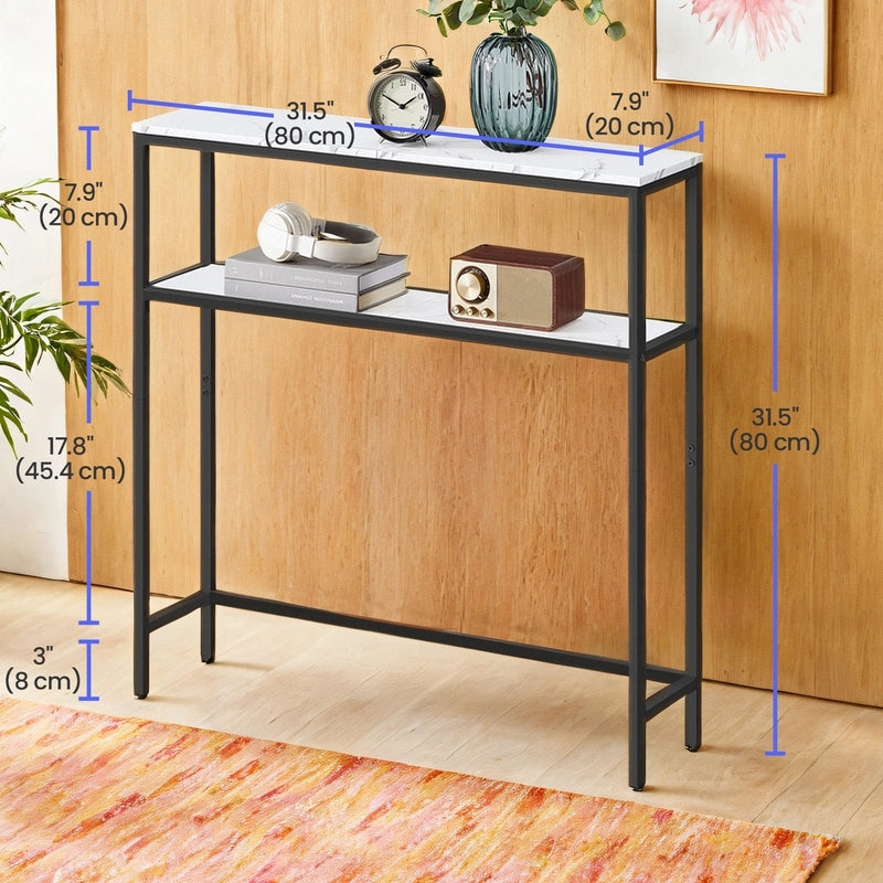 Close-up of console table frame and finish