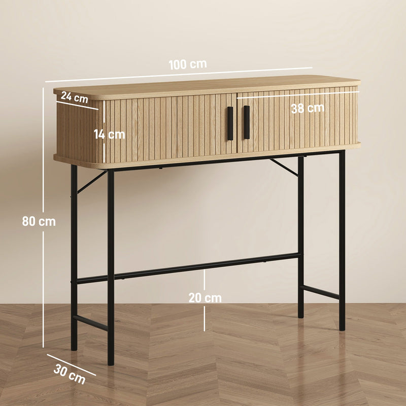 Dimensions diagram of the console table showing 100 cm width, 30 cm depth and 80 cm height
