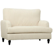 Homcom corduroy armchair with turned wooden legs, front studio view