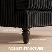 Robust structure close-up of a turned rubberwood leg with its anti-slip pad