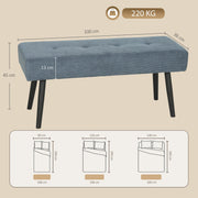 Dimensions diagram showing 100W x 36D x 45H cm, 13cm seat and 220kg load capacity
