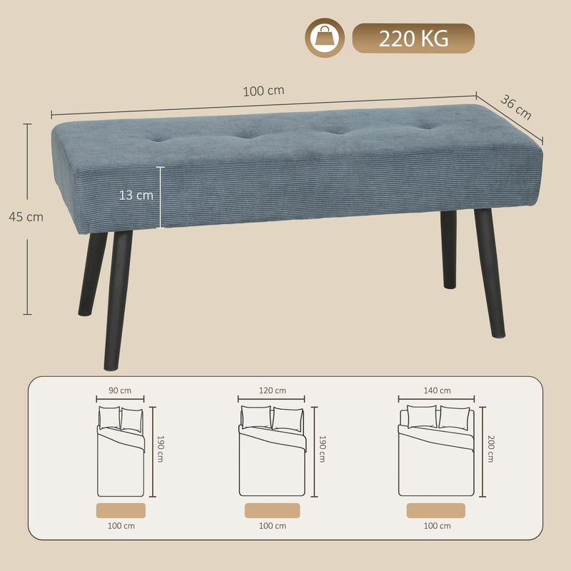 Dimensions diagram showing 100W x 36D x 45H cm, 13cm seat and 220kg load capacity