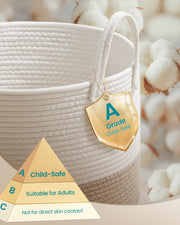Close-up of the 10mm thick cotton rope weave and reinforced handle