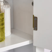 Wall Mounted Storage Cabinet with Adjustable Shelf for Bathroom or Kitchen White AOSOM