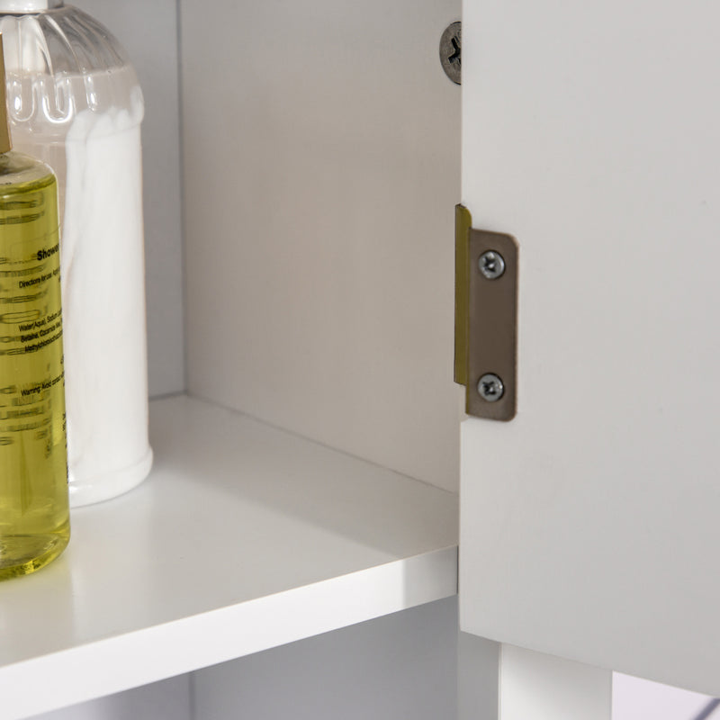 Wall Mounted Storage Cabinet with Adjustable Shelf for Bathroom or Kitchen White AOSOM