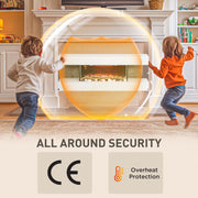 White 120cm Electric Fireplace Wall Mounted or Freestanding with LED Flame Remote 2000W by HOMCOM