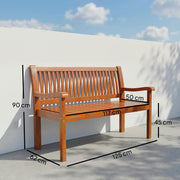 Wooden Garden Bench with Waterproof Cover for Comfortable Outdoor Seating Light Brown Outsunny