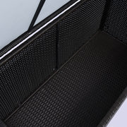 Dark Brown Rattan Garden Storage Box 284L With Gas Lift Lid For Tools And Accessories