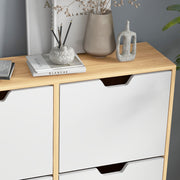 Wooden Shoe Storage Cabinet with 4 Flip Drawers Fits Up to 16 Pairs Natural