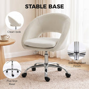 Close-up of the chair's five-star base showing the electroplated chrome finish