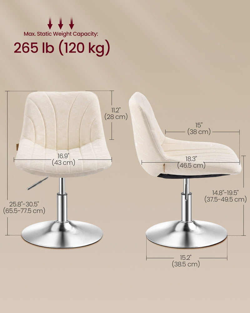 Dimensions diagram of the stool with a 37.5-49.5 cm seat height range and 120 kg load limit