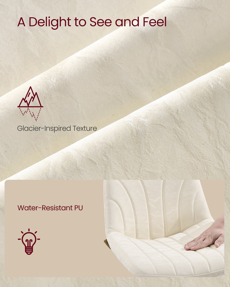 Close-up of the cream water-resistant PU upholstery texture